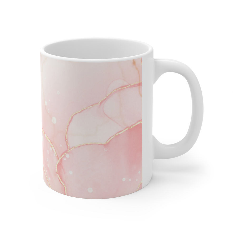 Thumbnail: image of pink-gold marble mug right side view