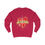 Thumbnail: image of love you heart sweatshirt from the front in fire red