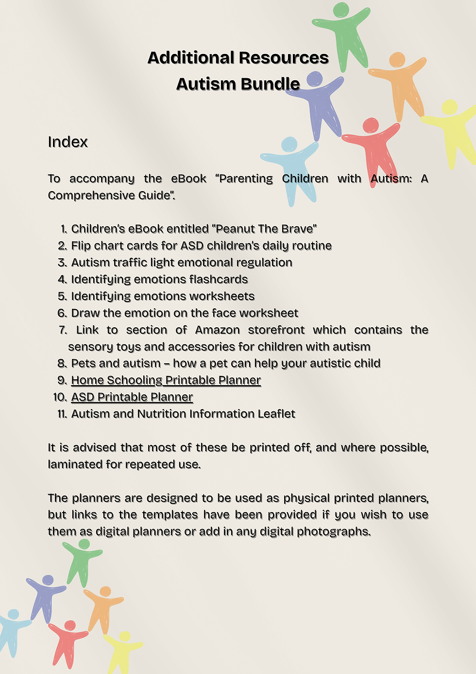 Thumbnail: Index to bundle of additional autism documents