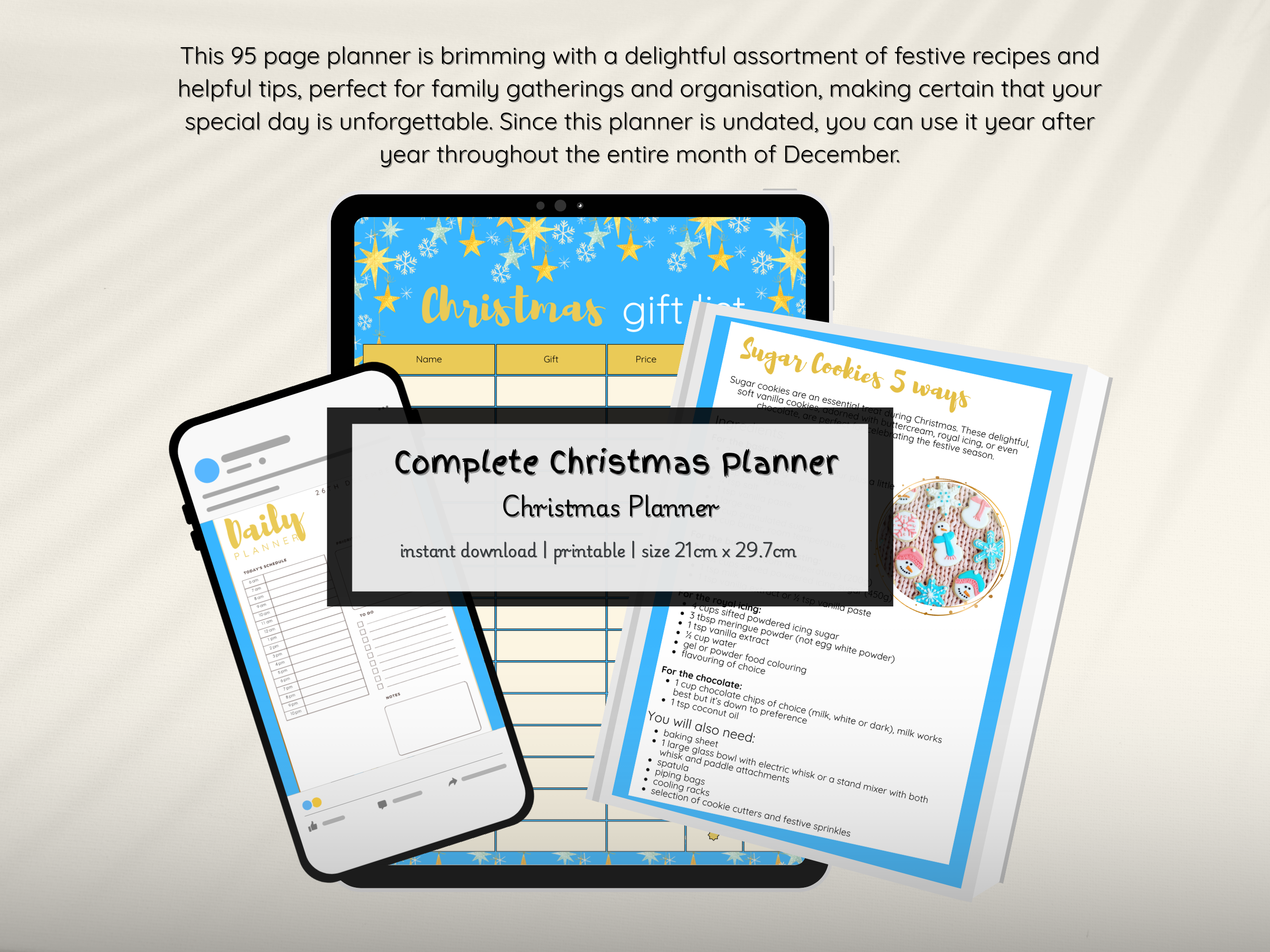 image showing the Christmas Planner on a variety of devices