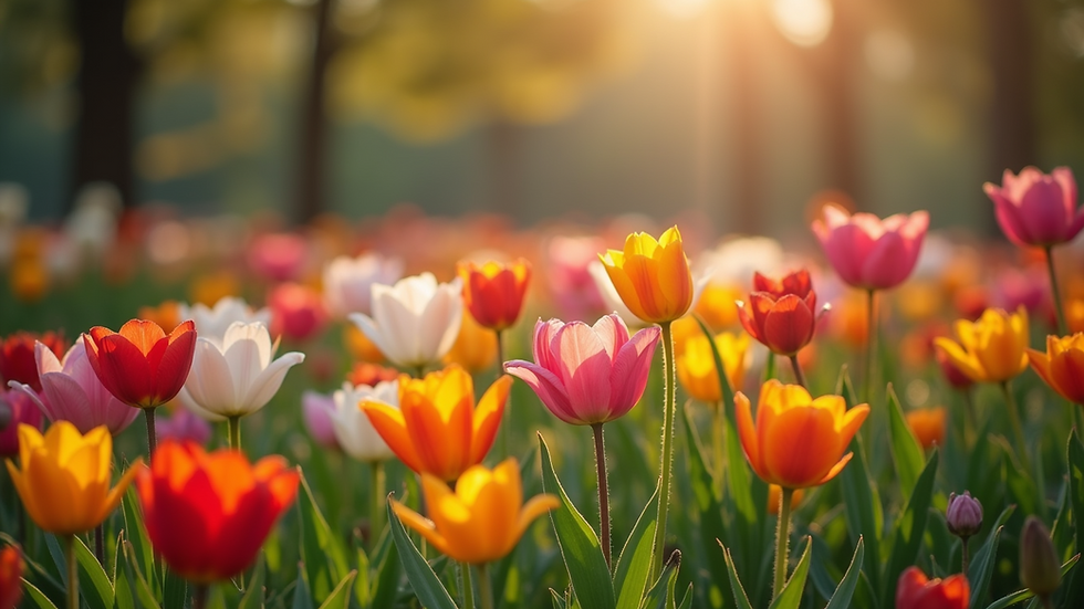 Eye-level view of vibrant autumn flowers in a garden
