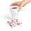 Thumbnail: image of valentine's hearts ceramic coaster square shape from the front with a mug being placed on it