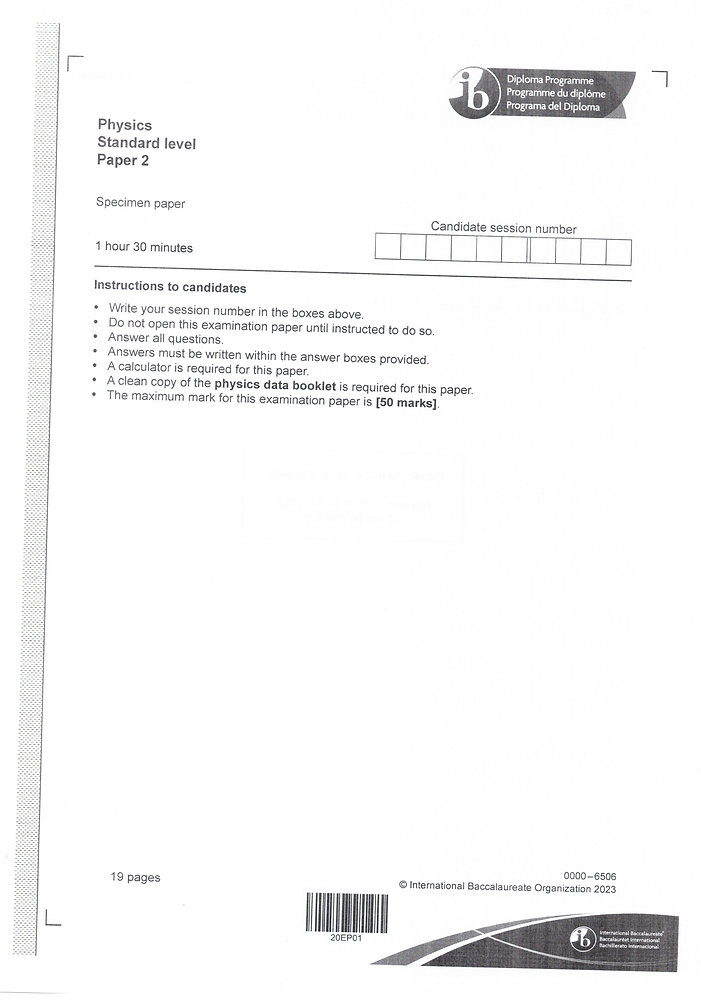 Detailed Solutions For Ib Sl Physics Specimen Paper 2 Detailed Solutions For Ib Sl Physics Specimen Paper 2