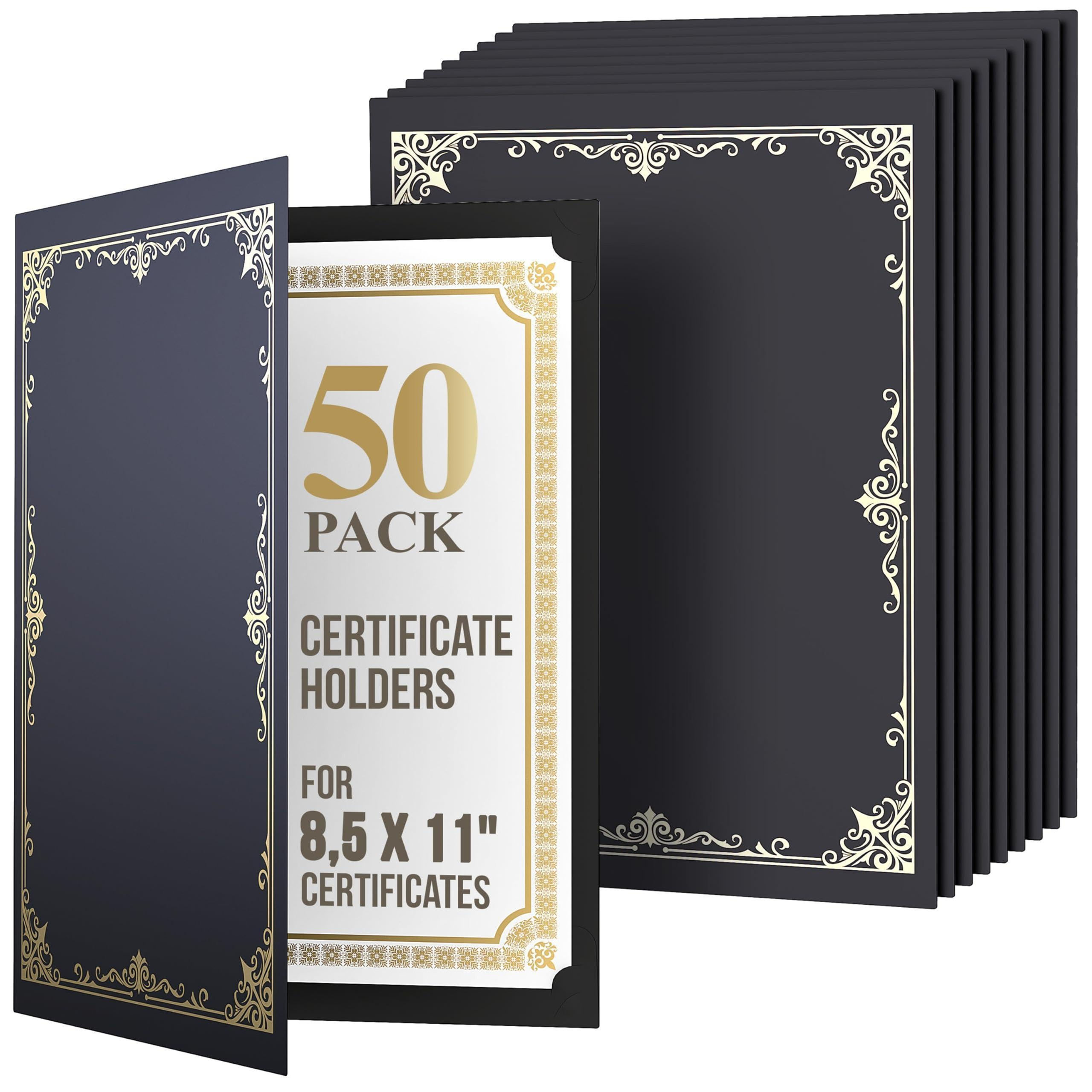 50 pack of black heavyweight certificate holders