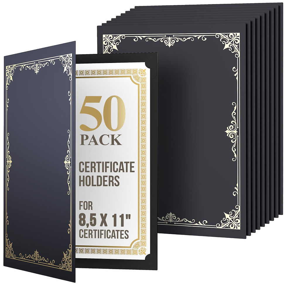 50 pack of black heavyweight certificate holders