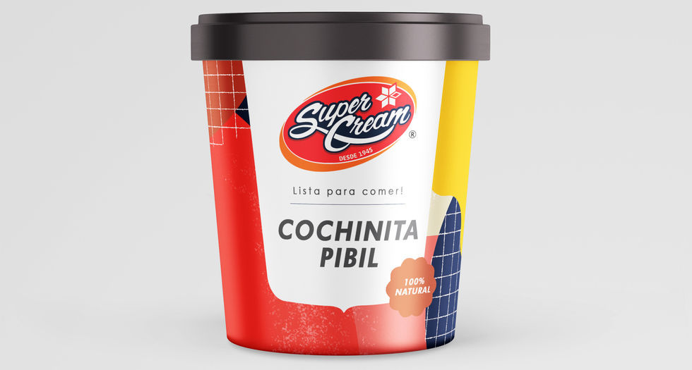 Diseño de empaque de litro para congelar para Super Cream