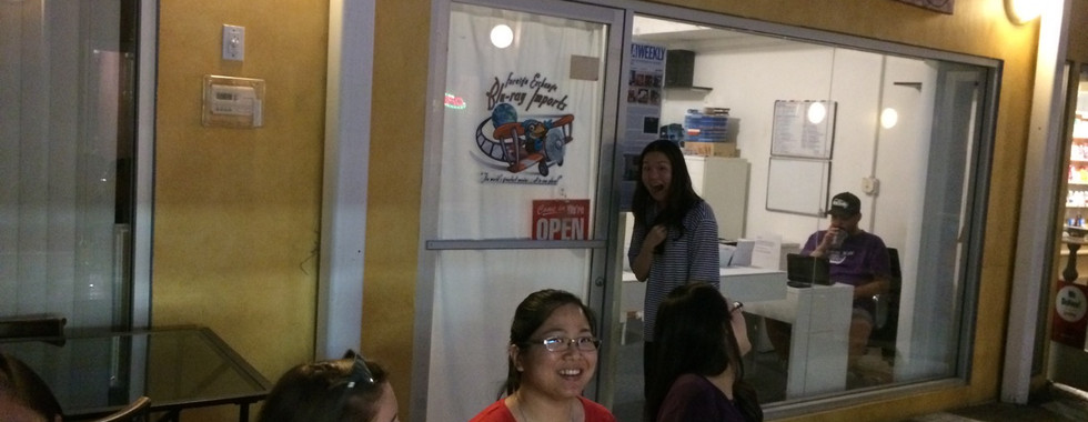 Casual photo of the group having fun.