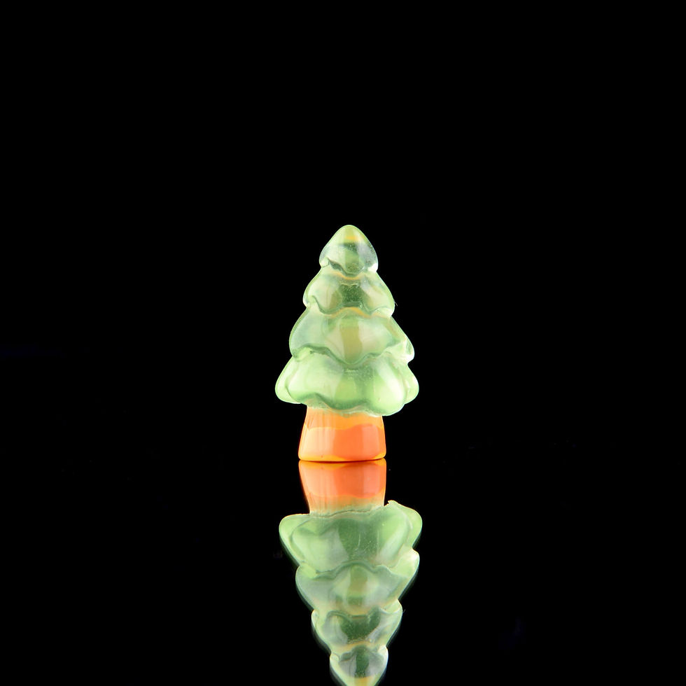 Thumbnail: Mini glow-in-the-dark holiday tree decorations in assorted pastel colors, for spider-themed festive enclosures