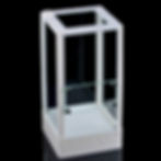 CrystalVent jumping spider enclosure with glass walls and substrate tray – front angle view