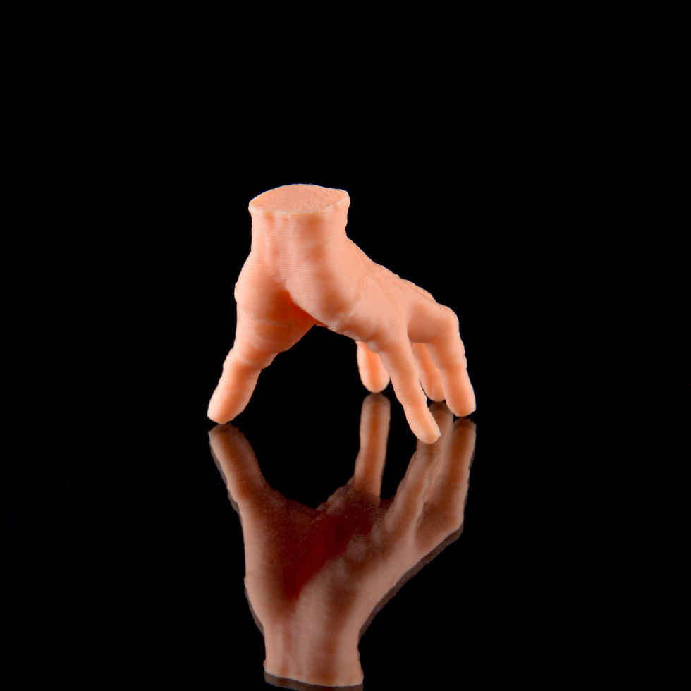 Thumbnail: Miniature plastic hand prop for spooky jumping spider enclosure décor
