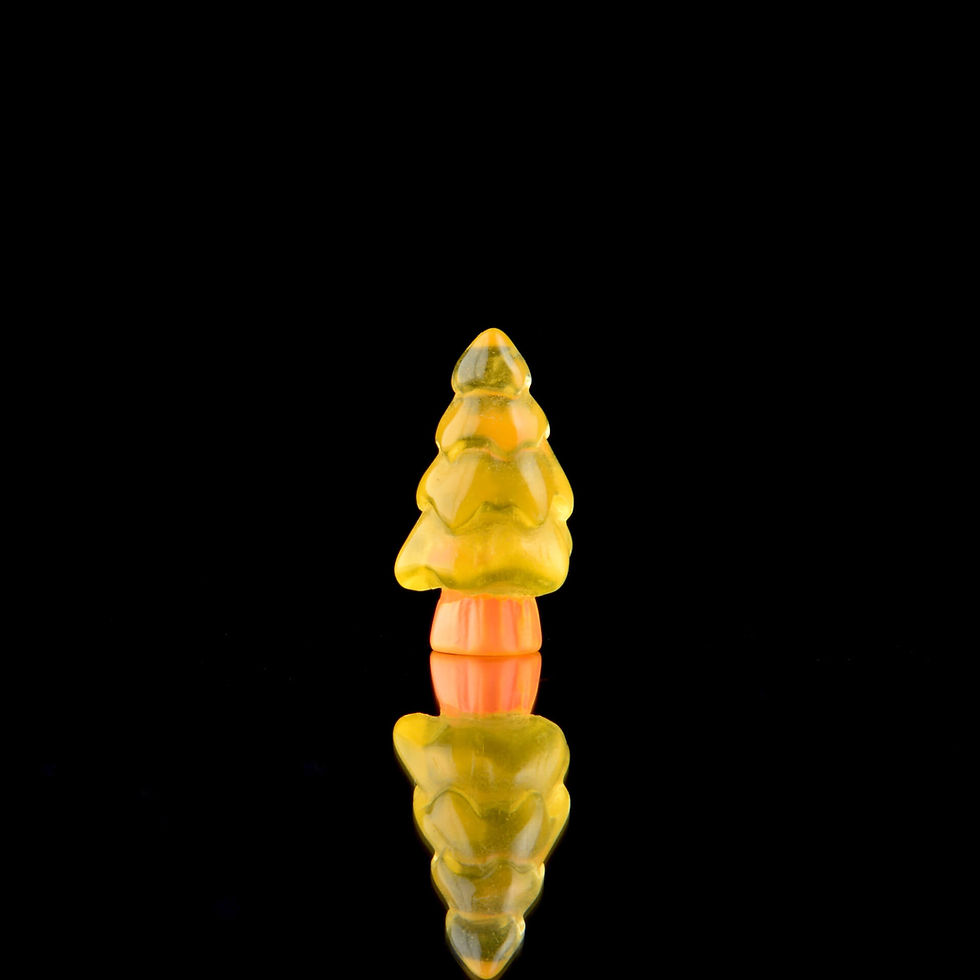 Thumbnail: Mini glow-in-the-dark holiday tree decorations in assorted pastel colors, for spider-themed festive enclosures