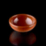 Miniature resin soup bowl with ombre glaze for jumping spider feeding or display use