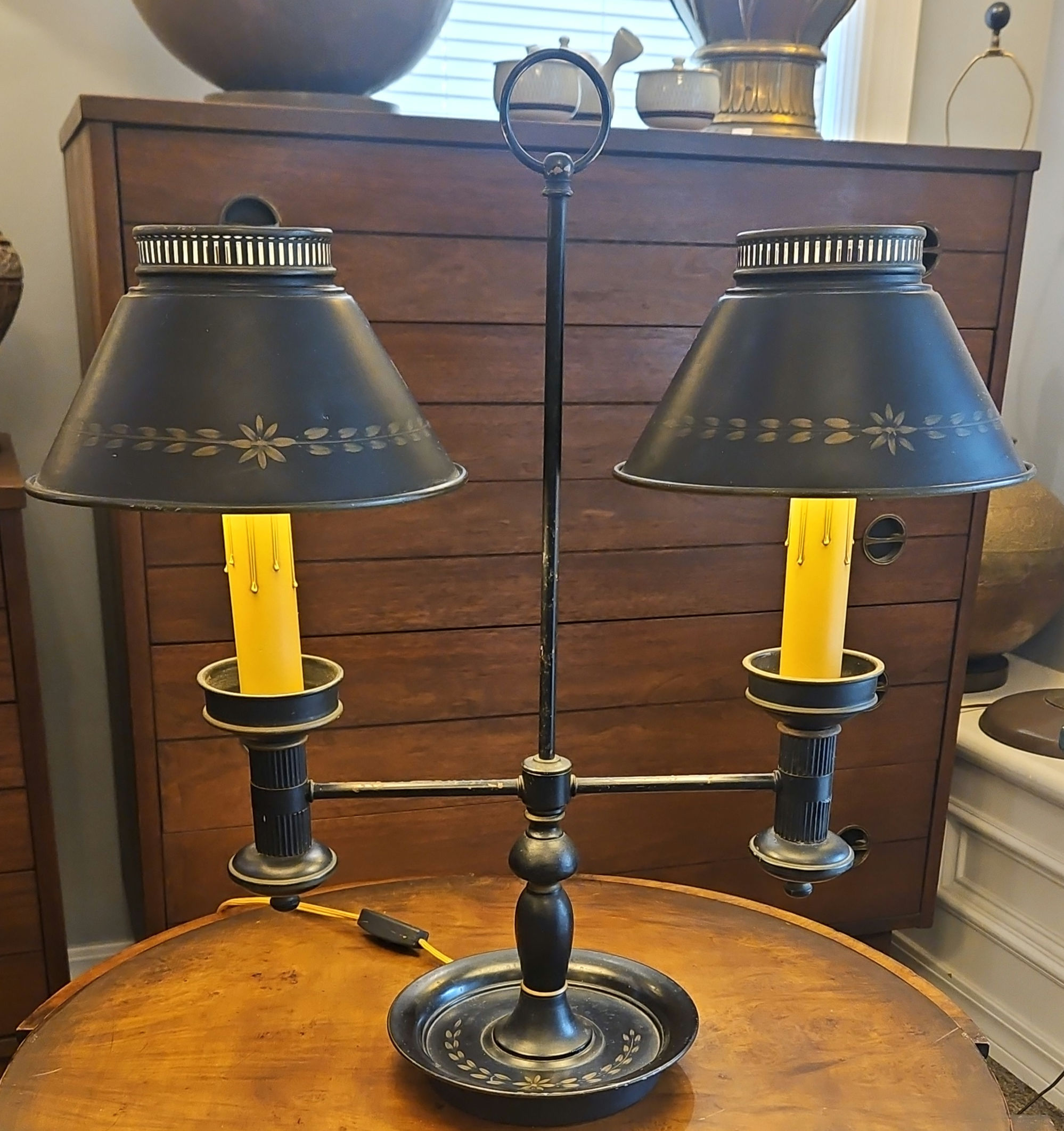 Vintage Toleware Bouilotte Table Lamp