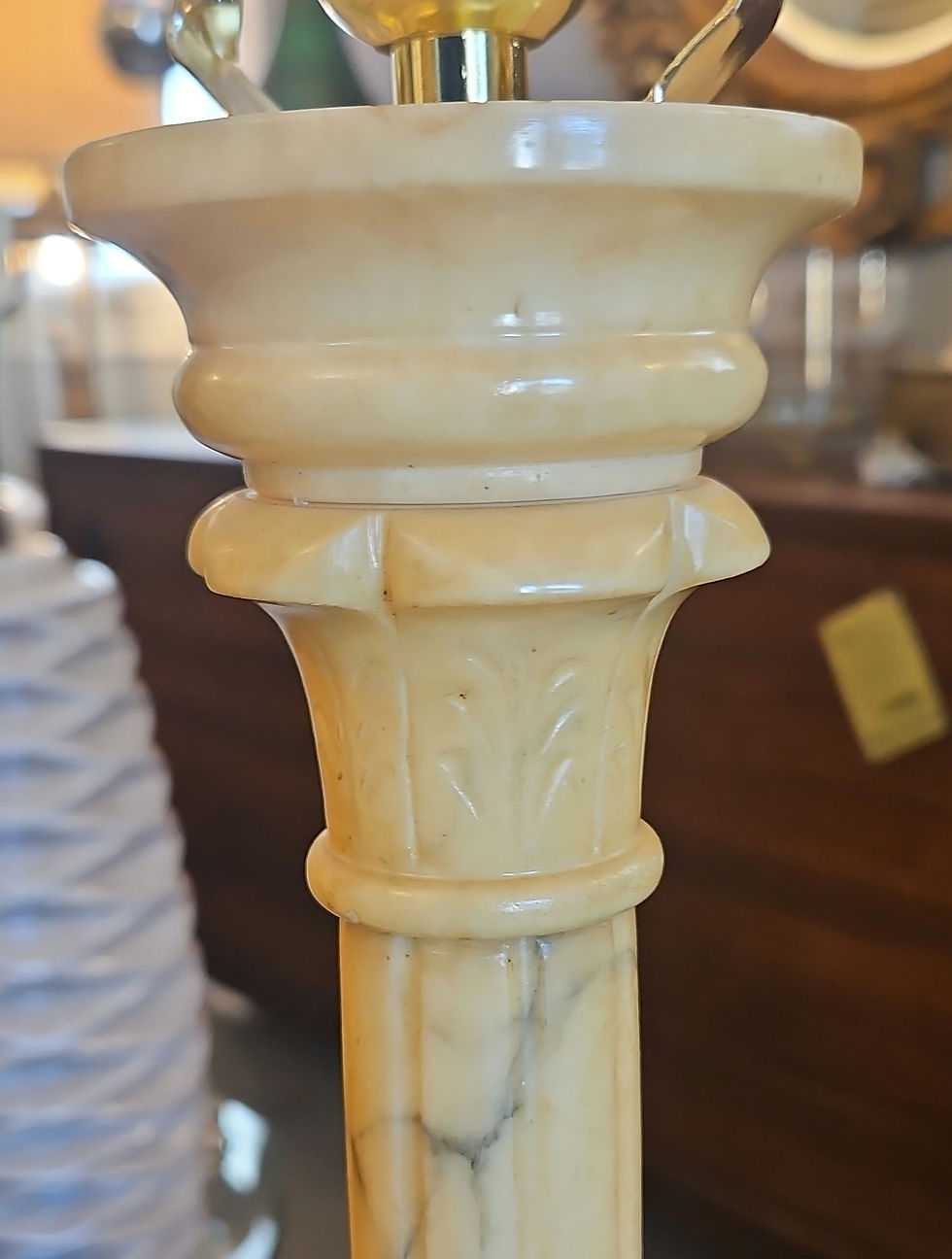 Thumbnail: Pair of Vintage Marble Neoclassical Column Table Lamps