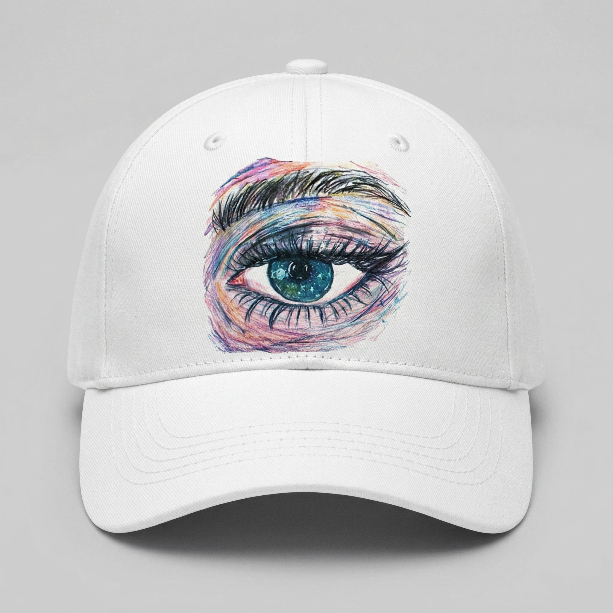 Eye Eye White Ball Cap