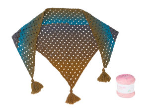 １ボール１５０gでストール無料編み図　