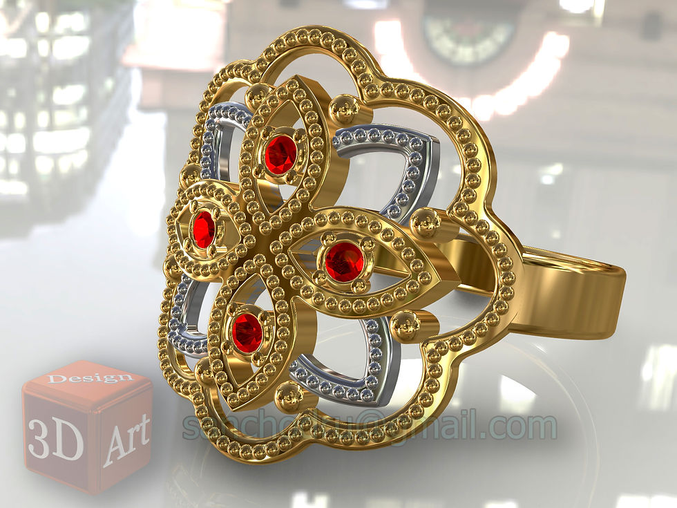 Миниатюра: 3D-model "Кольцо с цветком".