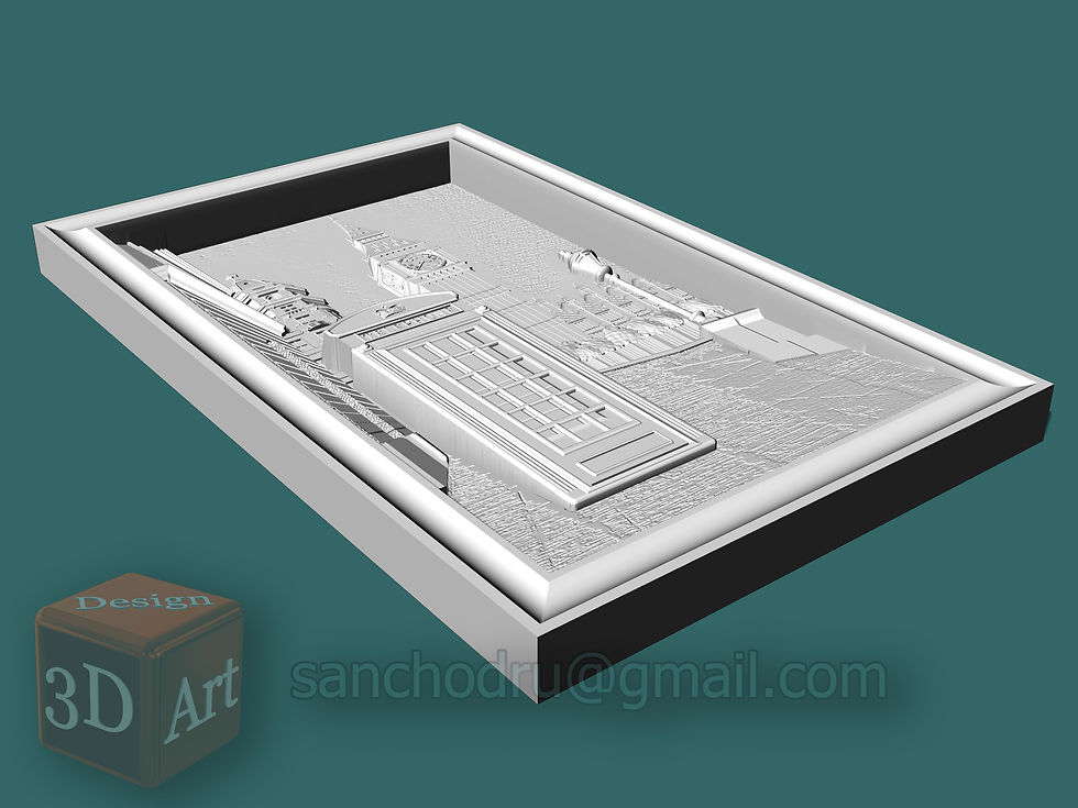 Thumbnail: 3D-stl model Red Telephone Box And Big Ben In London