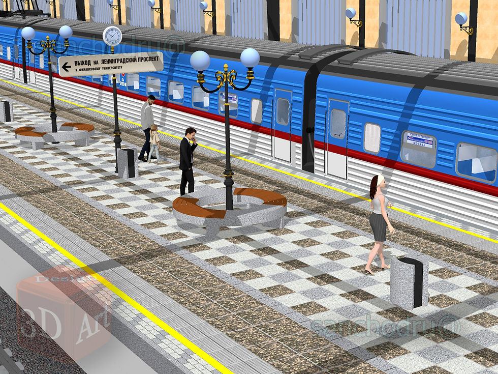 Миниатюра: 3D-SketchUp проект реконструкции вокзала