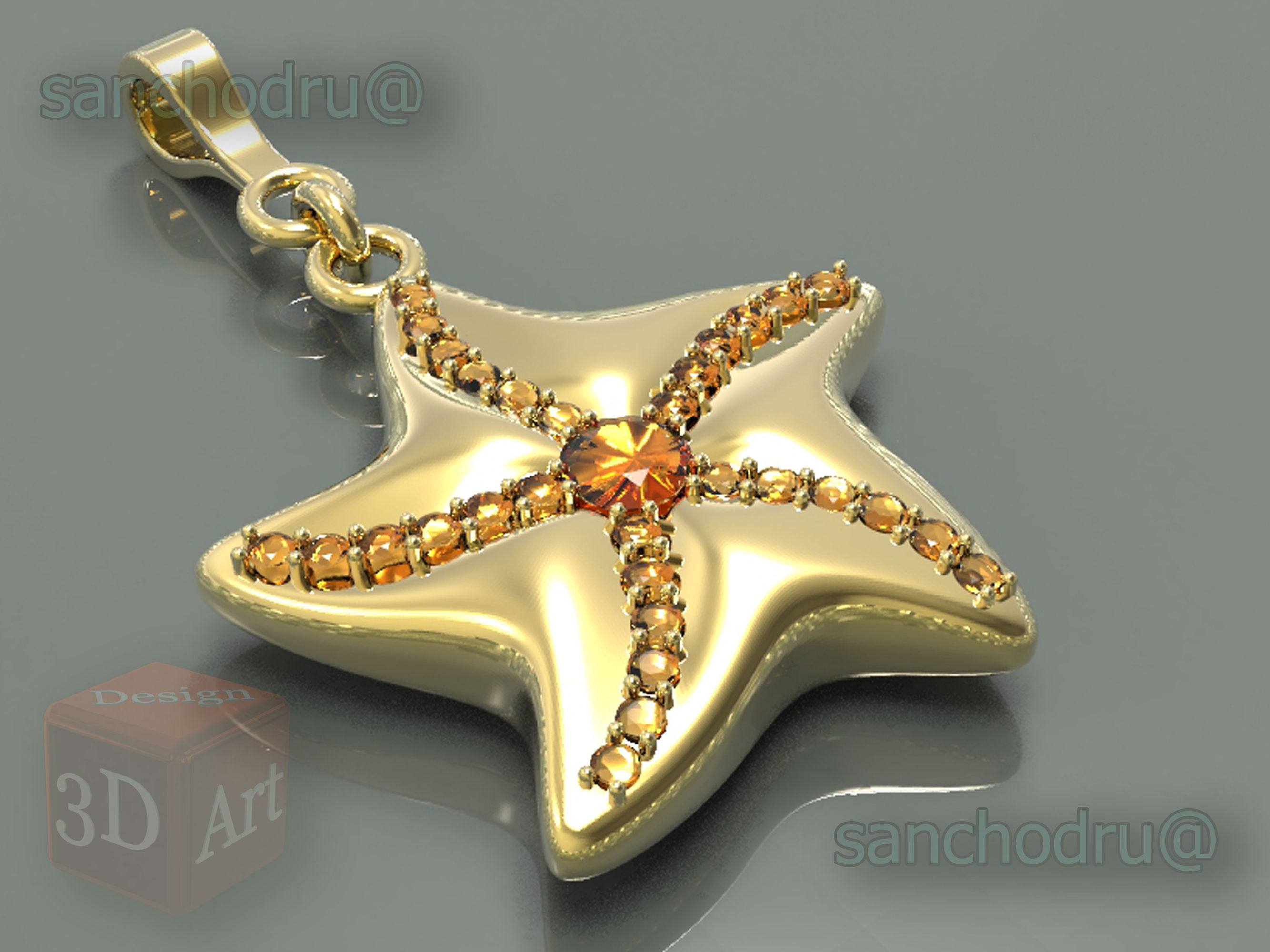 "Морская Звезда"- подвеска с камнем