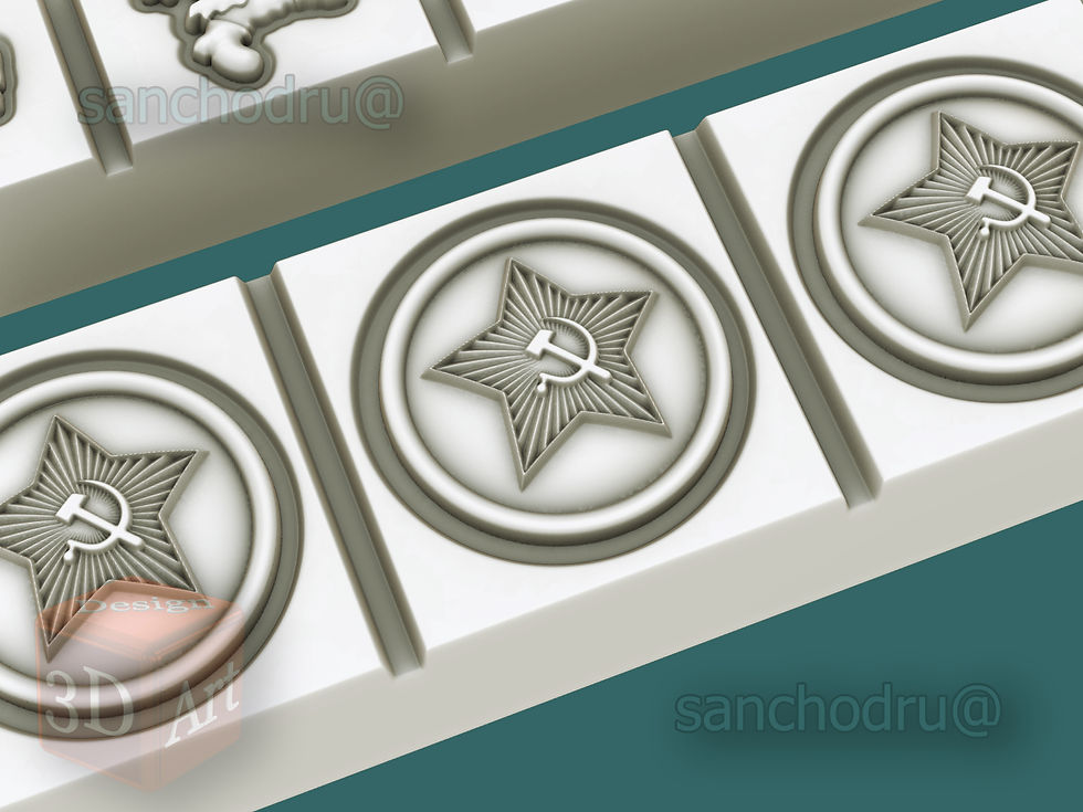 Thumbnail: 3D STL mold for chocolate bar "23 February" 2