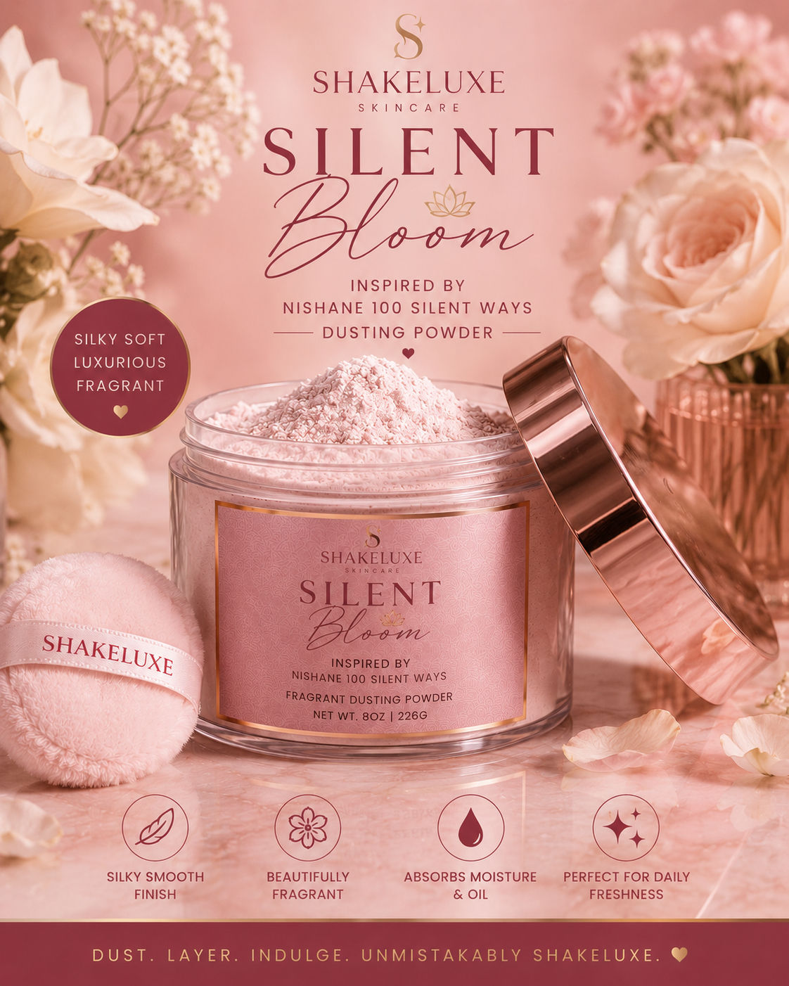 Silent Bloom Fragrant Dusting Powder, inspired by Nishane 100 Silent Ways