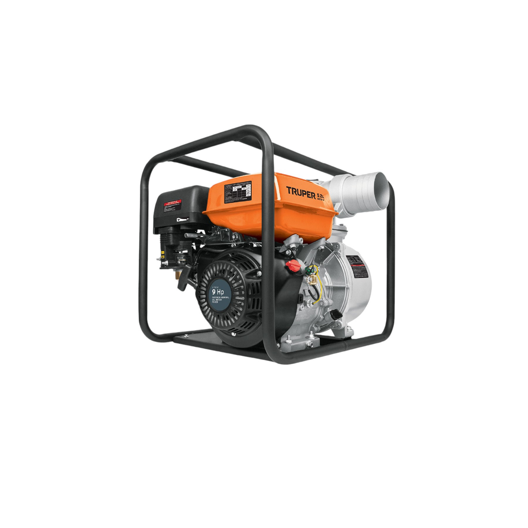 Motobomba autocebante 4" x 4" a gasolina 9 HP, TRUPER MOTB-4