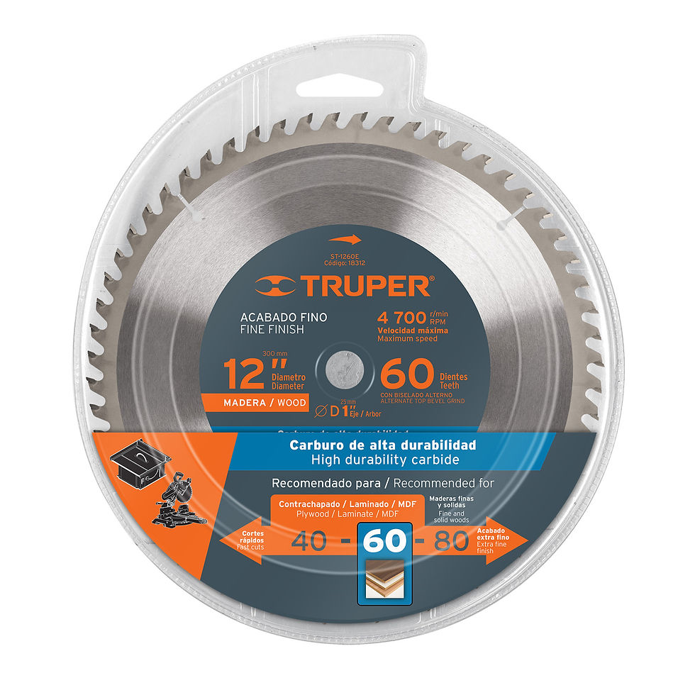 Miniatura: Disco de sierra 12" para madera, 60 dientes y centro de 1" Truper ST-1260E