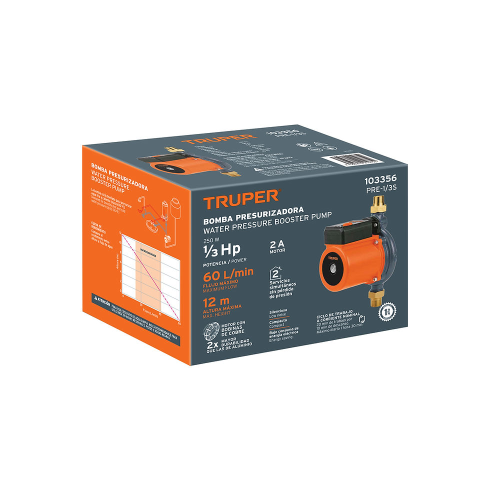 Miniatura: Bomba presurizadora de 1/3 HP, TRUPER PRE-1/3S