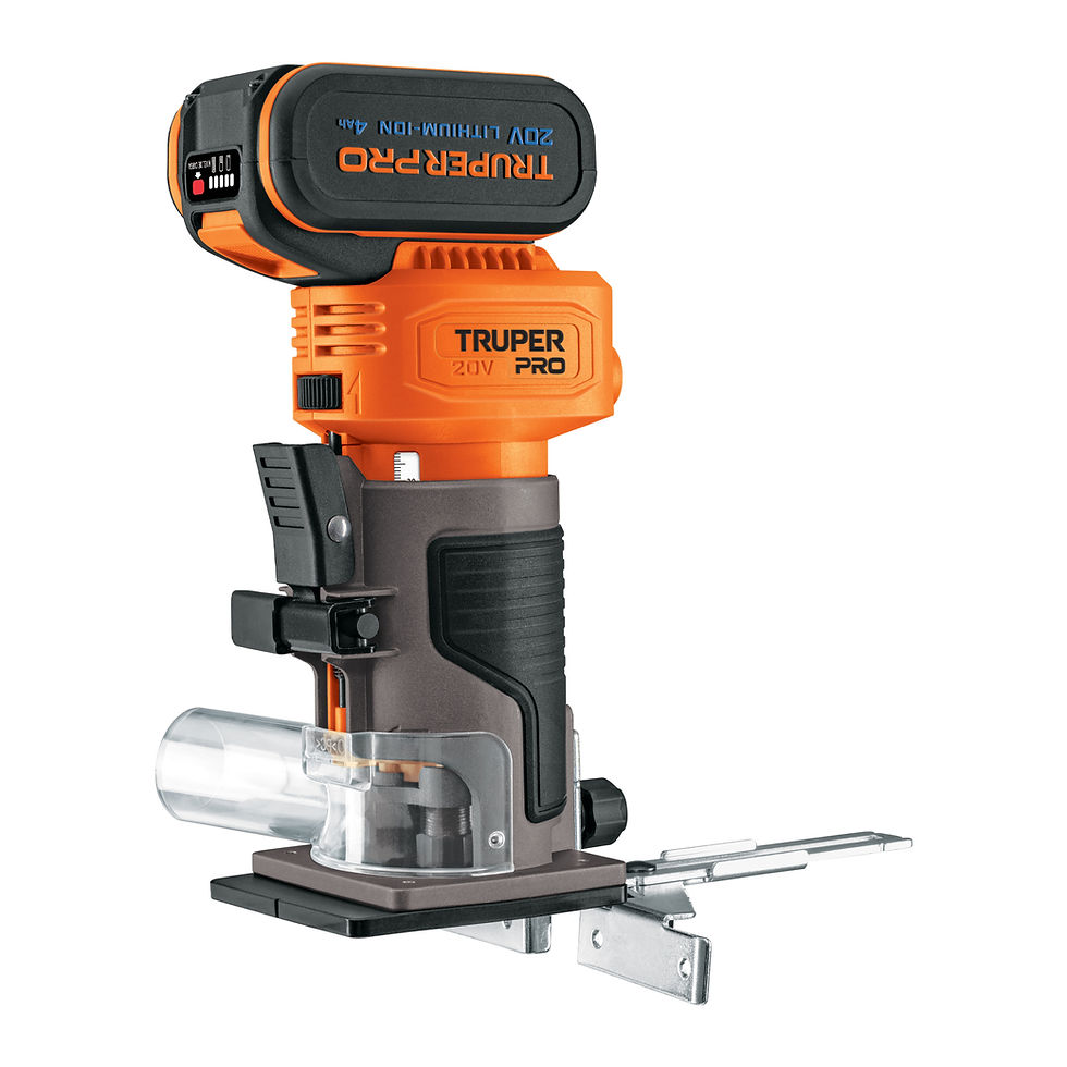 Ruteadora de mano inalámbrica de 1/4", 1 batería 4 Ah, TRUPER PRO ROUI-20A