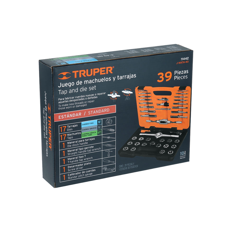 Miniatura: Juego de 40 piezas de machuelos y tarrajas, Truper J-MATA-40