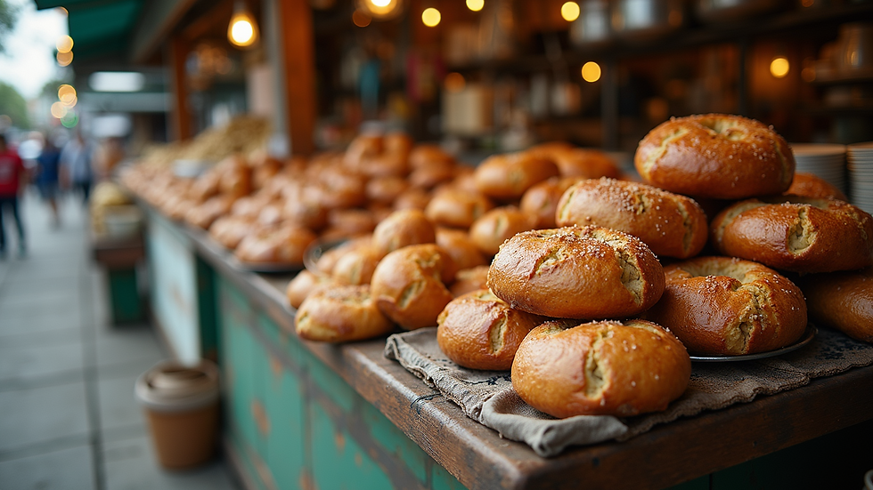 High angle view of a Filipino market stall with fresh baking ingredients