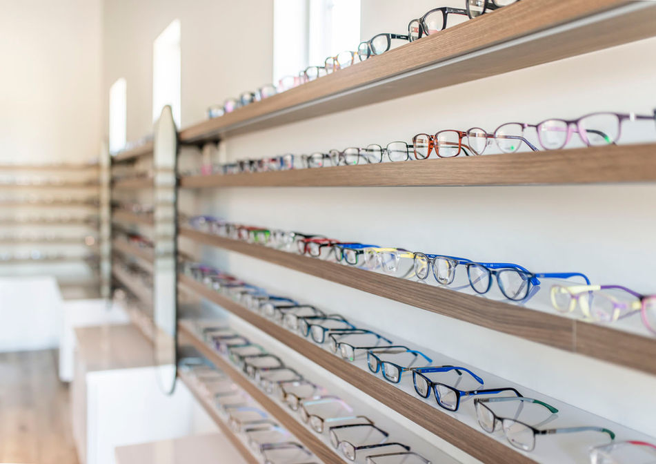 edmond family eye care glasses display custom shelves modern whimsy interiors edmond oklahoma
