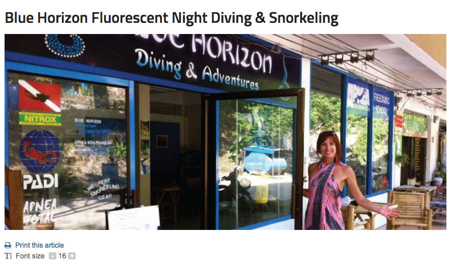 Article in "What's on Koh Phangan"