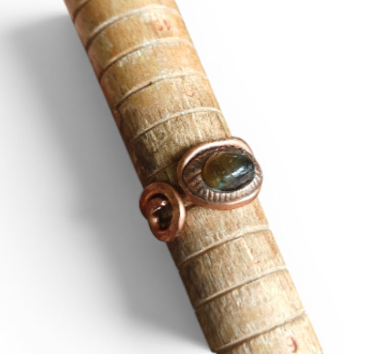 Handmade Copper & Labradorite Ring,  Size 8.5, Energy Jewellery, Adjustable