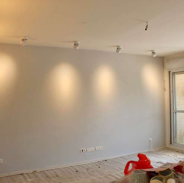 Wall colour changed and spot lighting added.