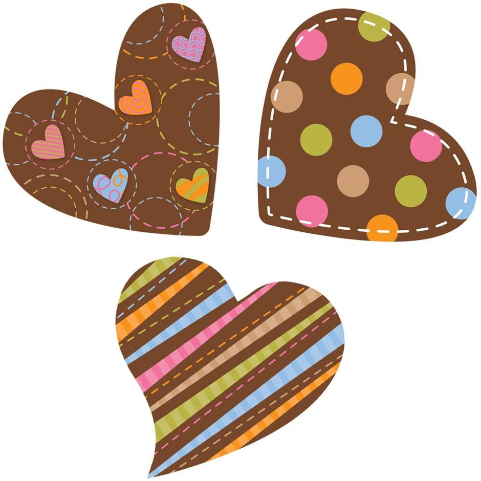 DOTS ON CHOCOLATE HEARTS 6 INCH DESIGNER CUT - OUTS