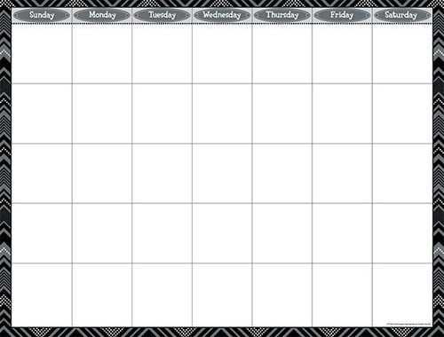 BW CALENDAR POSTER CHART  Classdecorations