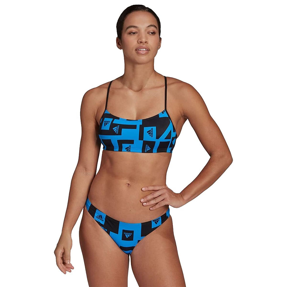 Adidas Women's Bars AOP Bikini Swimsuit Set on amazon
