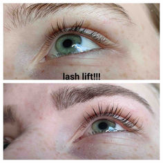 Voor en na resultaat van een lash lift behandeling – natuurlijke wimperkrul bij SN&B Obdam