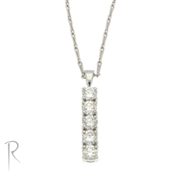 Diamond Five Stone Drop Pendant