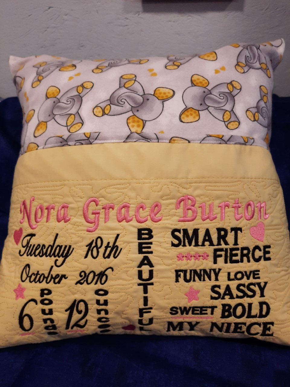 Miniature : Personalized pillows.