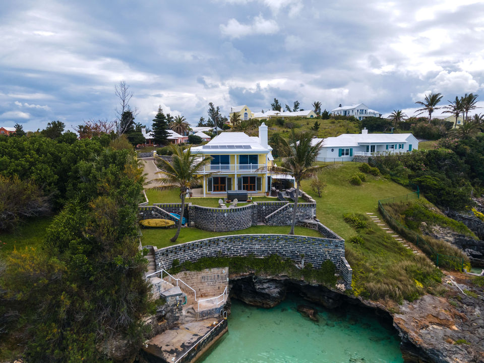 Aerial view of the beautiful SeaView Luxury Vacation Rental property in Bermuda