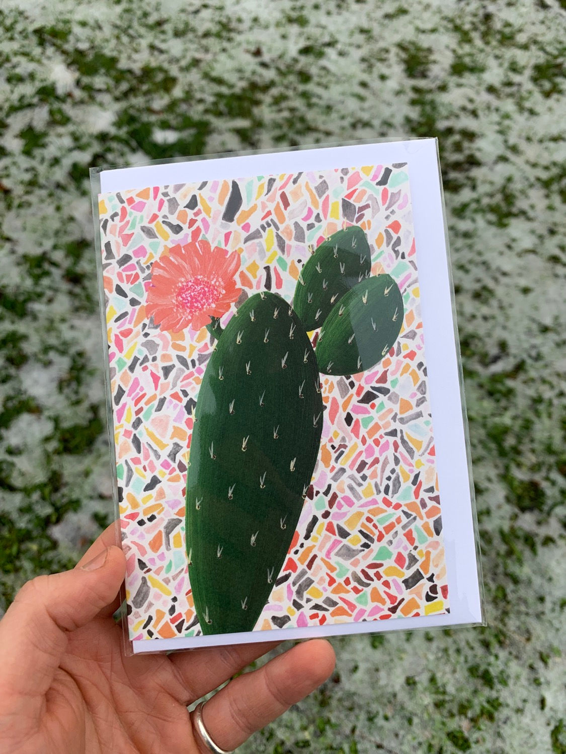 Greetings Card: Cactus on Terrazo