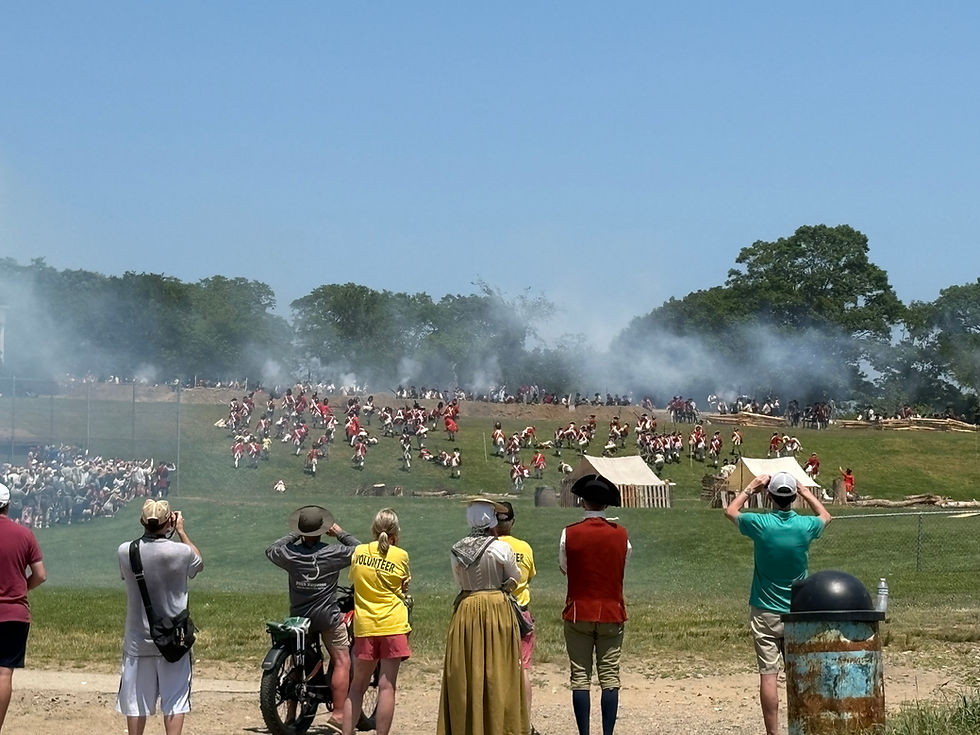 army men and smoke and summer day.