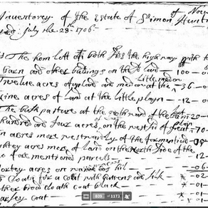 Simon Huntington, Sr.(1629-1706): The Value of a 1706 Probate Record