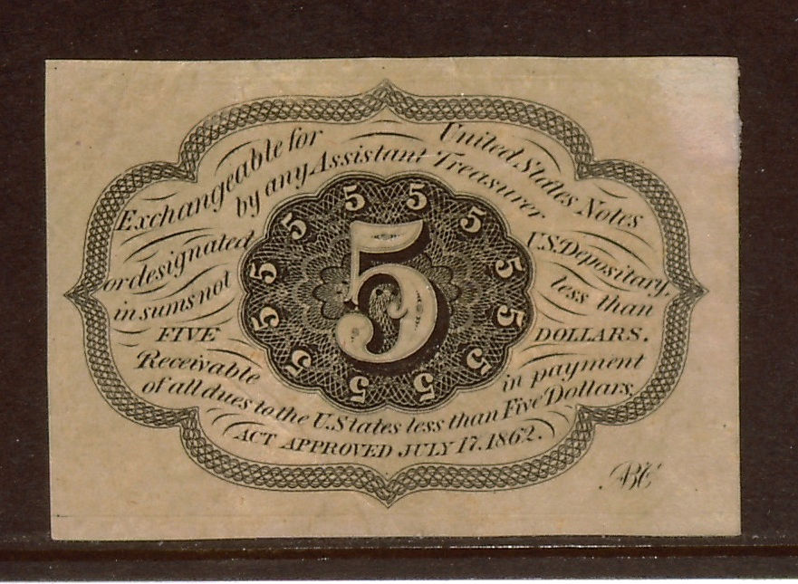 Thumbnail: FR. 1230 1st Issue 5 Cents XF