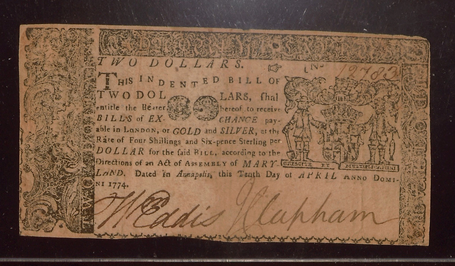 MARYLAND 1774 $2 PCGS VF 30 PPQ