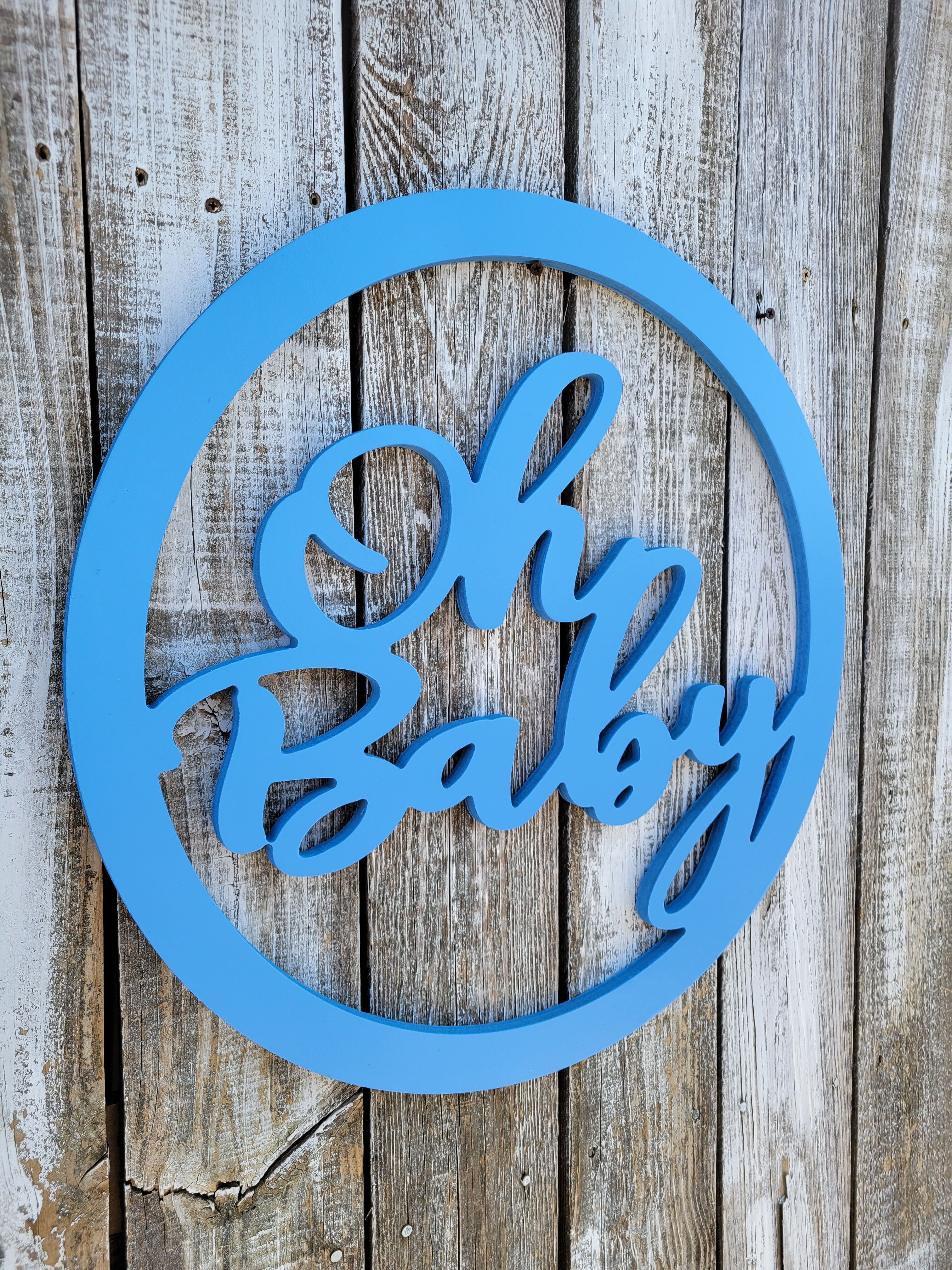 Oh Baby Announcement Shower Door Hanger