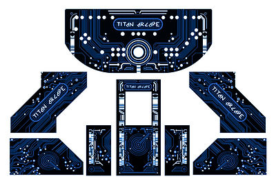 Blue Grid Arcade Art